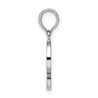 Sterling Silver Rhodium-plated Polished Block Initial -Q- Pendant