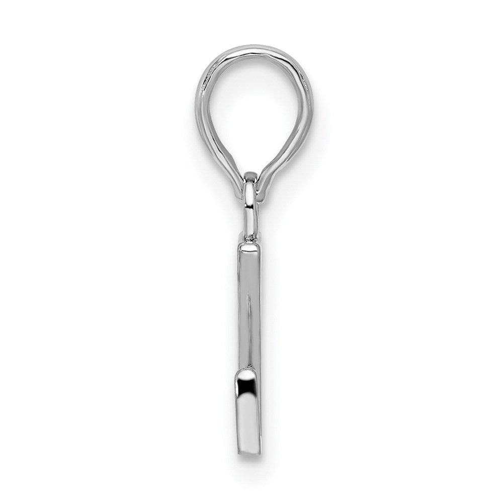 Sterling Silver Rhodium-plated Polished Block Initial -Z- Pendant