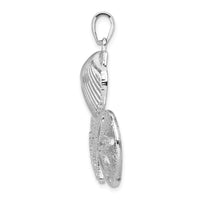 Sterling Silver Polished/Diamond-cut Sea Life Pendant