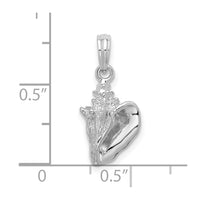 Sterling Silver Rhodium-plated Polished 3D Conch Pendant