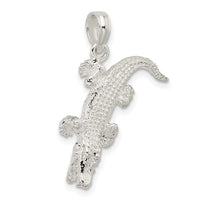 Sterling Silver Rhodium-plated Polished 3D Alligator Pendant