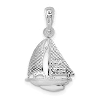 Sterling Silver Polished 3D Sailboat Pendant