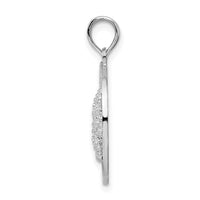 Sterling Silver Rhodium-plated Textured Turks Caicos w/Starfish Pendant