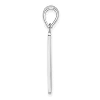 Sterling Silver Rhodium-plated Polished 0 Mile Marker Key West Pendant