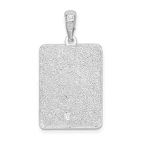Sterling Silver Rhodium-plated Polished 0 Mile Marker Key West Pendant