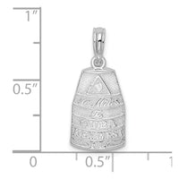 Sterling Silver Rhodium-plated Polished Small Key West USA Pendant