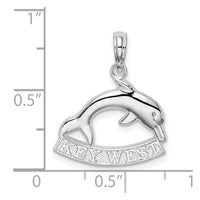 Sterling Silver Rhodium-plated Polished Key West Dolphin Pendant