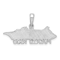 Sterling Silver Rhodium-plated Polished Puerto Rico Cruise Ship Pendant