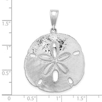 Sterling Silver Rhodium-plated Polished Sand Dollar Pendant