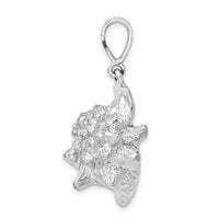Sterling Silver Rhodium-plated Polished 3D Conch Shell Pendant