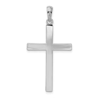 Sterling Silver Polished Front Textured Back Latin Cross Pendant