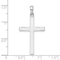 Sterling Silver Polished Front Textured Back Latin Cross Pendant