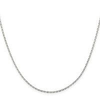 Sterling Silver 1.5mm Beveled Oval Cable Chain w/4in ext.
