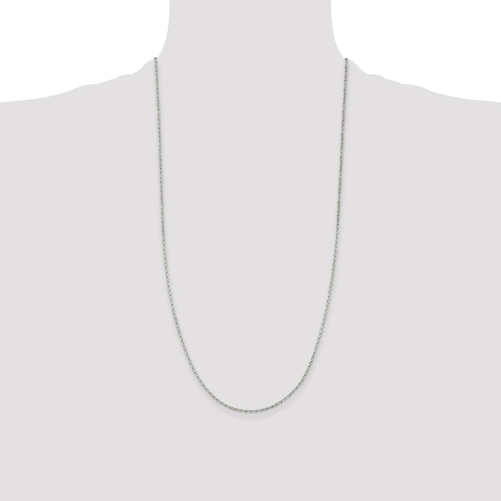 Sterling Silver 1.5mm Beveled Oval Cable Chain