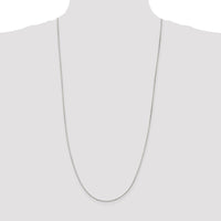 Sterling Silver Rhodium-plated 1.5mm Beveled Oval Cable Chain