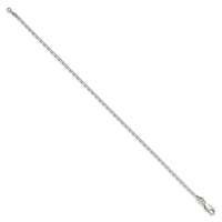 Sterling Silver 2mm Beveled Oval Cable Chain