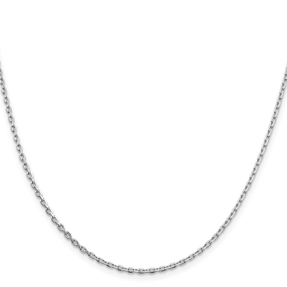 Sterling Silver Rhodium-plated 2mm Beveled Oval Cable Chain