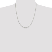 Sterling Silver Rhodium-plated 2mm Beveled Oval Cable Chain