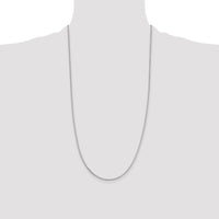 Sterling Silver Rhodium-plated 2mm Beveled Oval Cable Chain