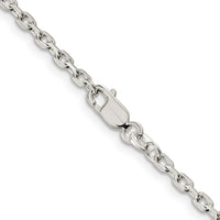 Sterling Silver 2.75mm Beveled Oval Cable Chain