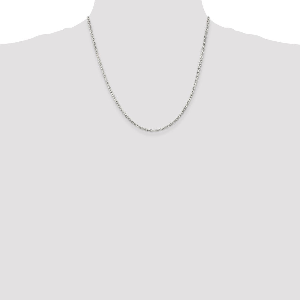 Sterling Silver 2.75mm Beveled Oval Cable Chain