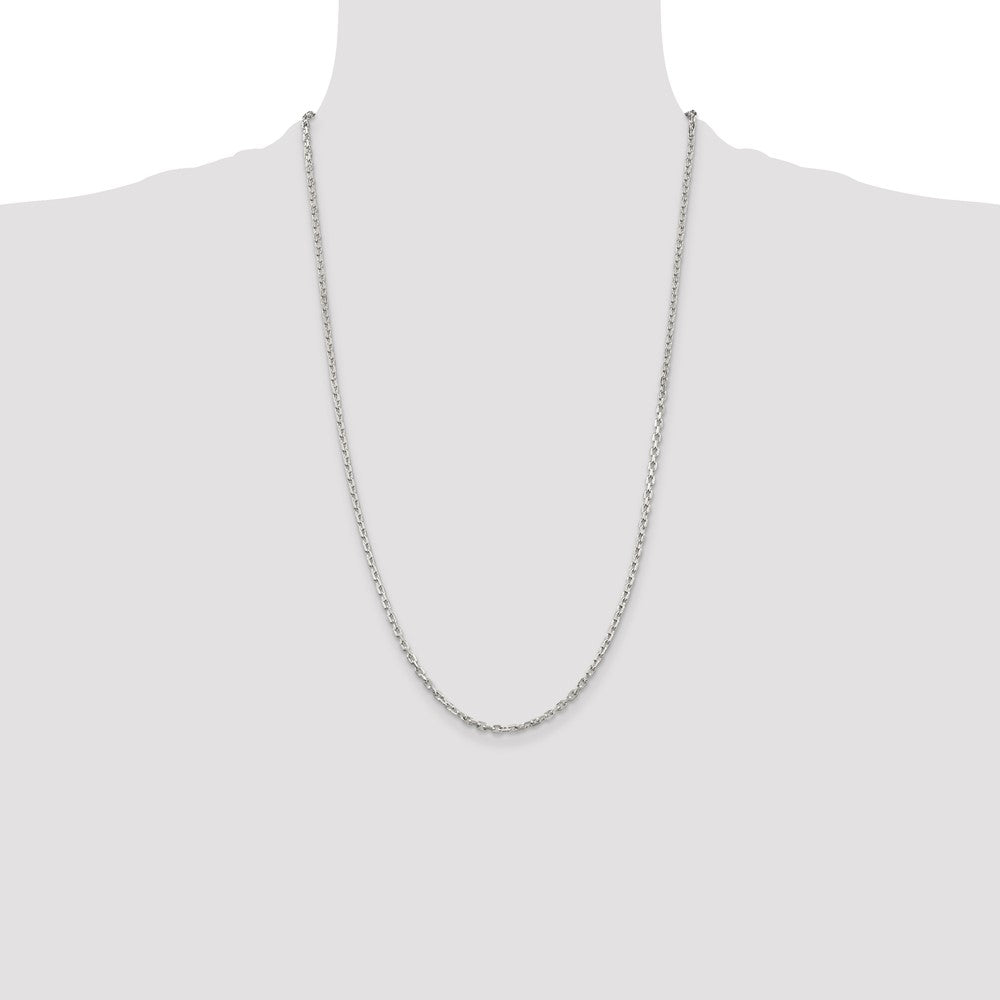 Sterling Silver 2.75mm Beveled Oval Cable Chain