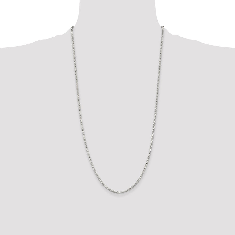 Sterling Silver 2.75mm Beveled Oval Cable Chain
