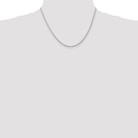 Sterling Silver Rhodium-plated 2.75mm Beveled Oval Cable Chain