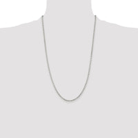 Sterling Silver Rhodium-plated 2.75mm Beveled Oval Cable Chain