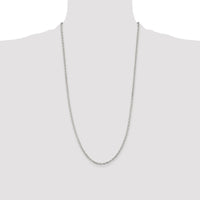Sterling Silver Rhodium-plated 2.75mm Beveled Oval Cable Chain