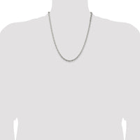 Sterling Silver 3.95mm Beveled Oval Cable Chain