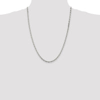 Sterling Silver 3.95mm Beveled Oval Cable Chain