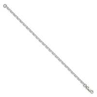 Sterling Silver 3.95mm Beveled Oval Cable Chain