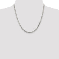 Sterling Silver 4.9mm Beveled Oval Cable Chain