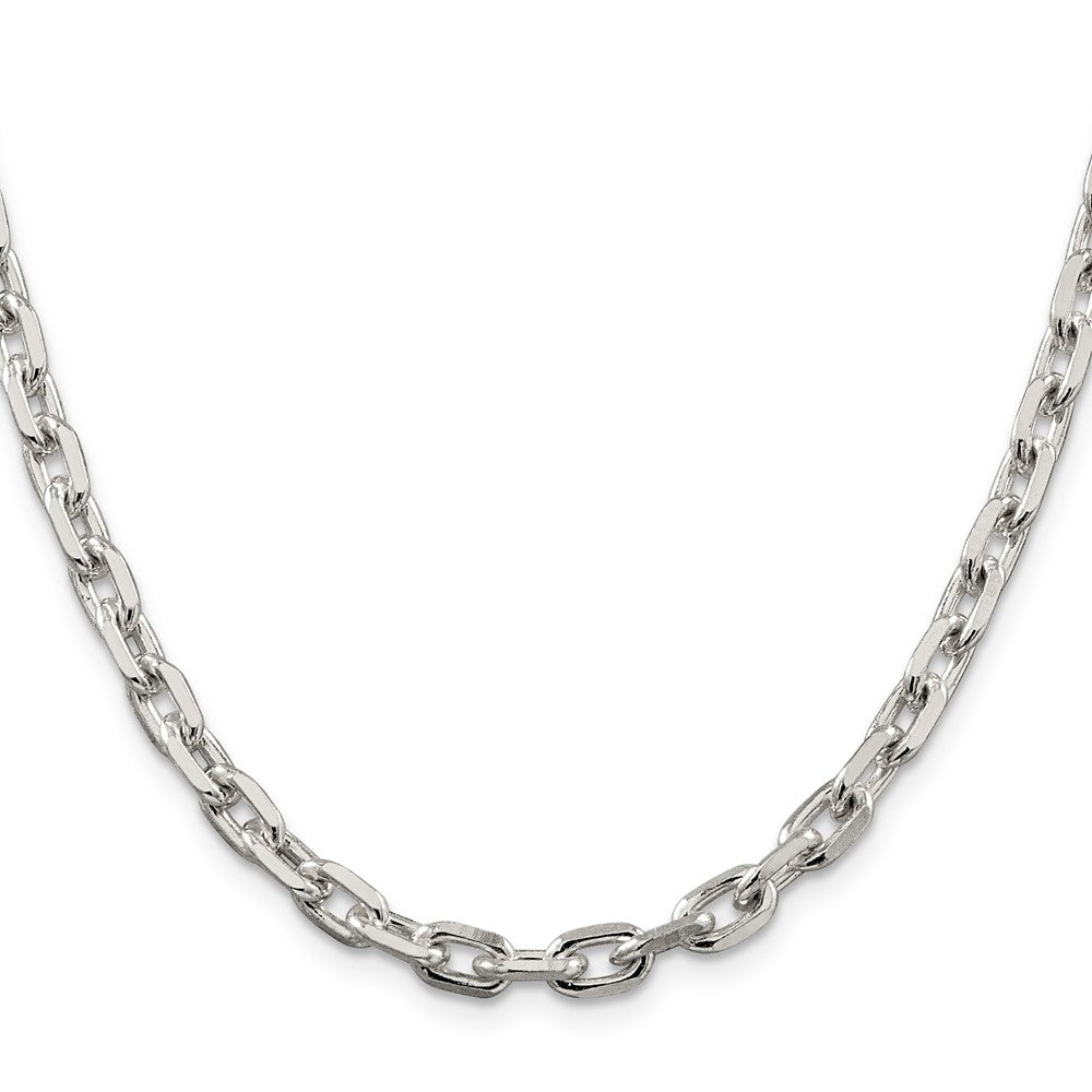 Sterling Silver 5.4mm Beveled Oval Cable Chain