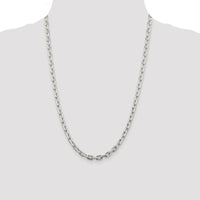 Sterling Silver 5.4mm Beveled Oval Cable Chain