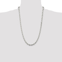 Sterling Silver 5.4mm Beveled Oval Cable Chain