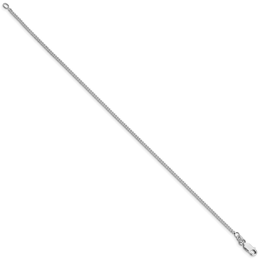 Sterling Silver Rhodium-plated 1.75mm Curb Chain Anklet