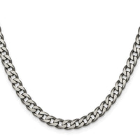 Sterling Silver Antiqued 6.0mm Curb Chain