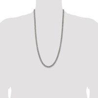 Sterling Silver Antiqued 6.0mm Curb Chain