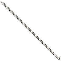 Sterling Silver Antiqued 6.0mm Curb Chain