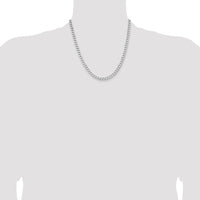 Sterling Silver Rhodium-plated 5.7mm Curb Chain