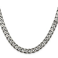 Sterling Silver Antiqued 6.5mm Curb Chain