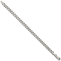 Sterling Silver Antiqued 6.5mm Curb Chain