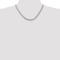Sterling Silver Rhodium-plated 6.5mm Curb Chain