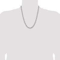 Sterling Silver Rhodium-plated 6.5mm Curb Chain