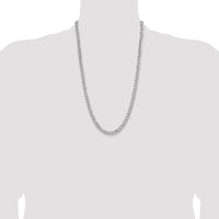 Sterling Silver Rhodium-plated 6.5mm Curb Chain