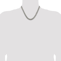Sterling Silver Antiqued 7.5mm Curb Chain