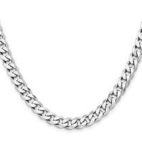 Sterling Silver Rhodium-plated 7.5mm Curb Chain