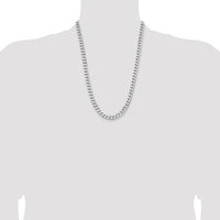 Sterling Silver Rhodium-plated 7.5mm Curb Chain